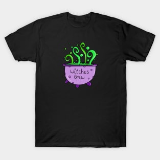 Halloween Purple Witches Brew Cauldron Doodle with Green Potion Cartoon, made by EndlessEmporium T-Shirt